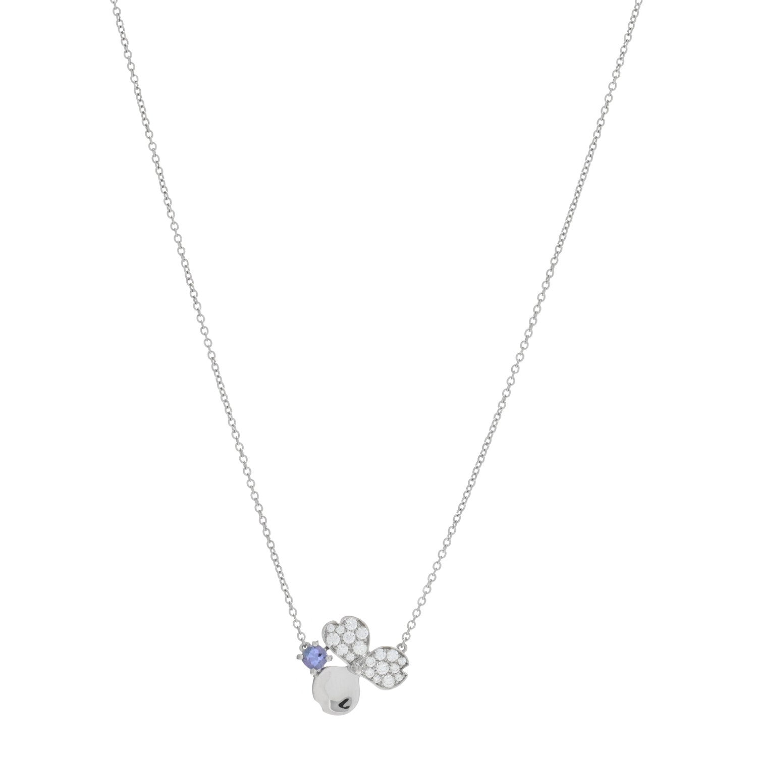 Tiffany Platinum Diamond Tanzanite Paper Flowers Pendant Necklace 1 of 4