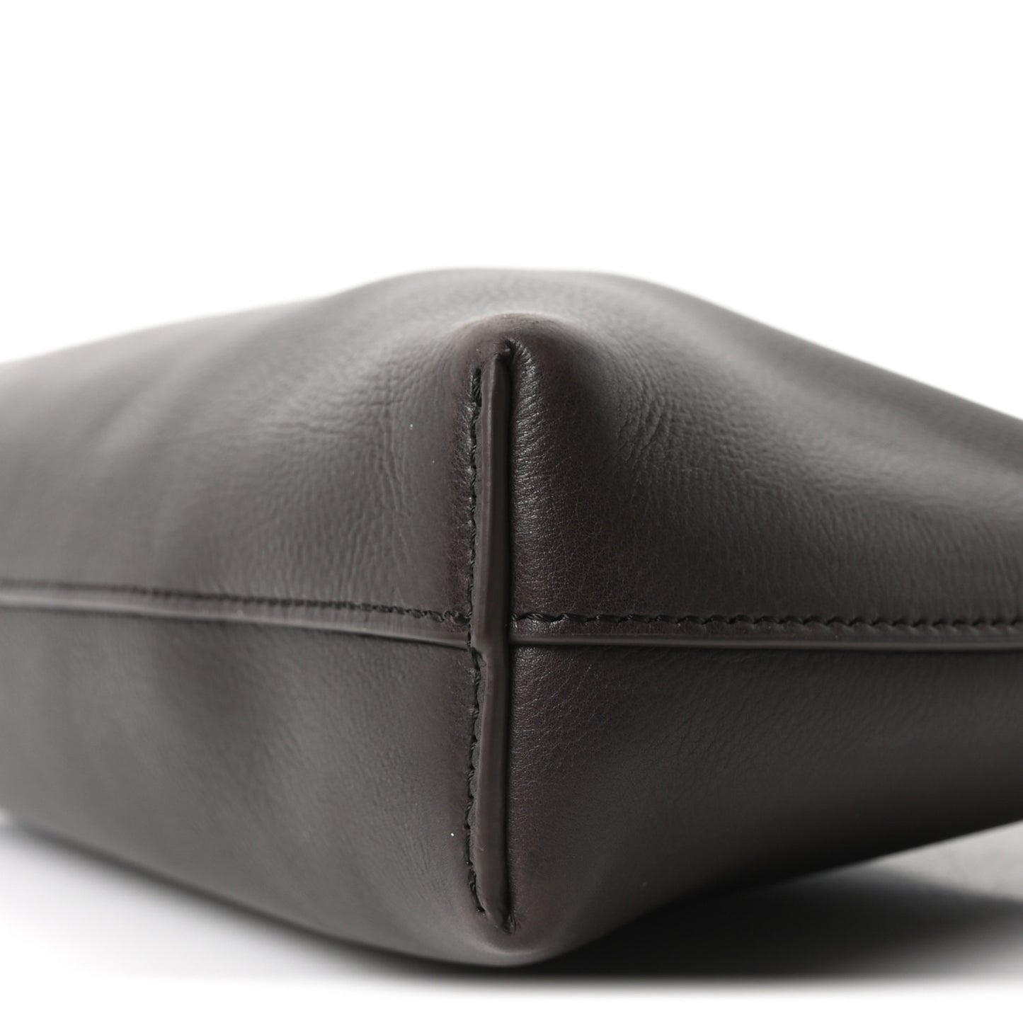 Grained Calfskin Rene Crossbody Dark Brown