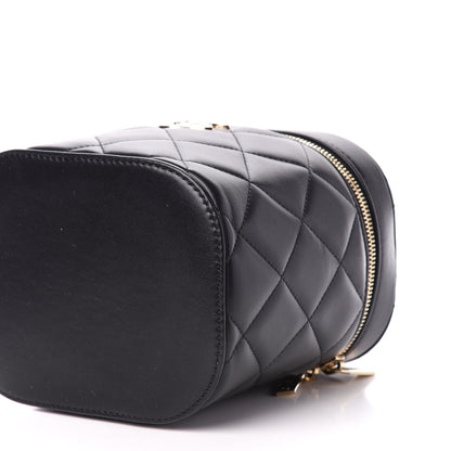 Chanel Lambskin Quilted Trendy Vanity Case Black 9 of 10