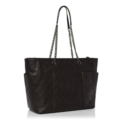 Chanel Calfskin Stitched CC Pocket Shopping Tote Dark Brown 3 of 10
