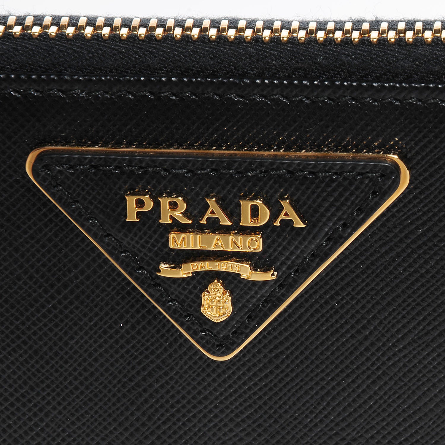 Prada Saffiano Metal Zip Around Wallet Nero Black 6 of 9