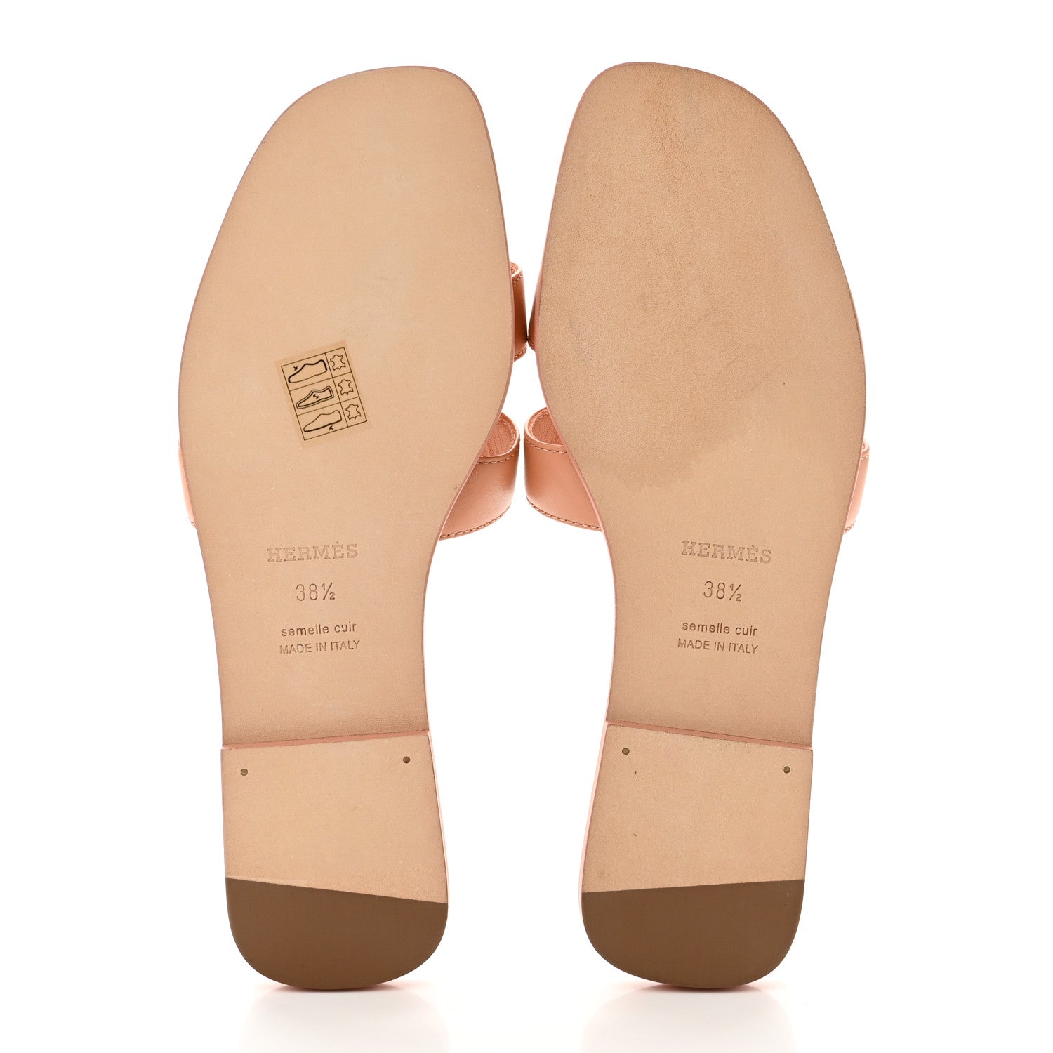 Hermes Calfskin Oran Sandals 38.5 Granit Rose 5 of 8