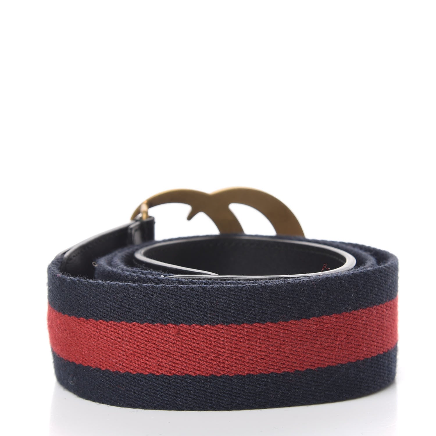 Gucci Nylon Calfskin Double G Web 40mm Belt 90 36 Blue Red Black 2 of 5