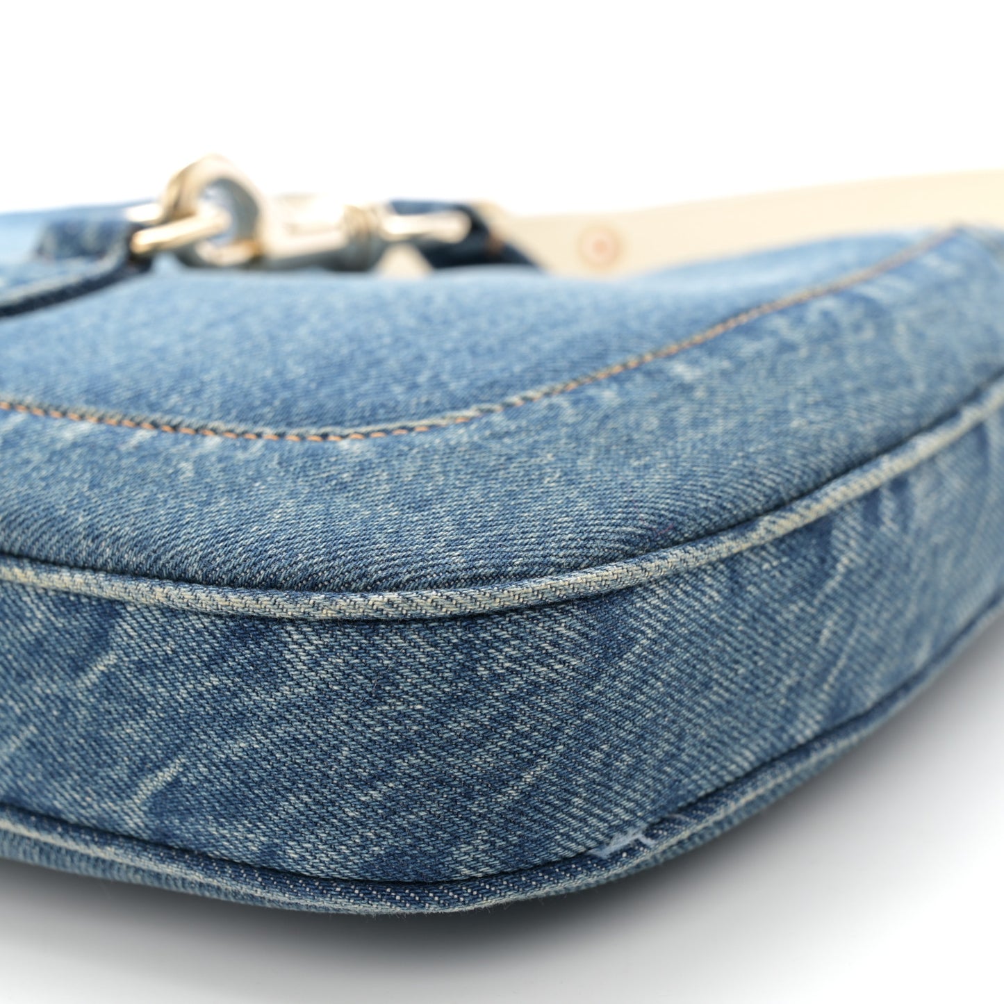 Denim Small Jackie Shoulder Bag Blue Denim
