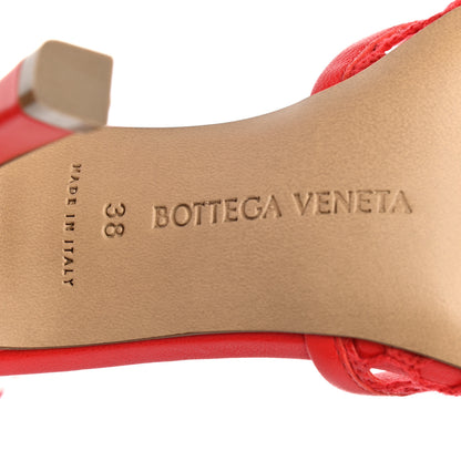 Bottega Veneta Mesh Nappa Stretch Ankle Tie Sandals 38 Tomato 7 of 9