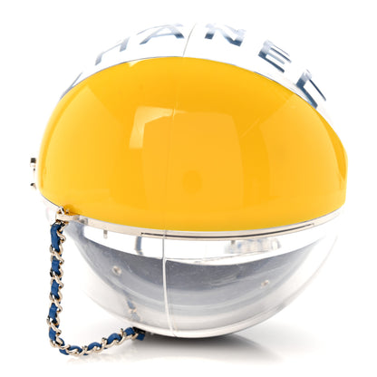 Chanel Plexiglass Coco Beach Ball Minaudiere Clutch Yellow White Blue 7 of 8