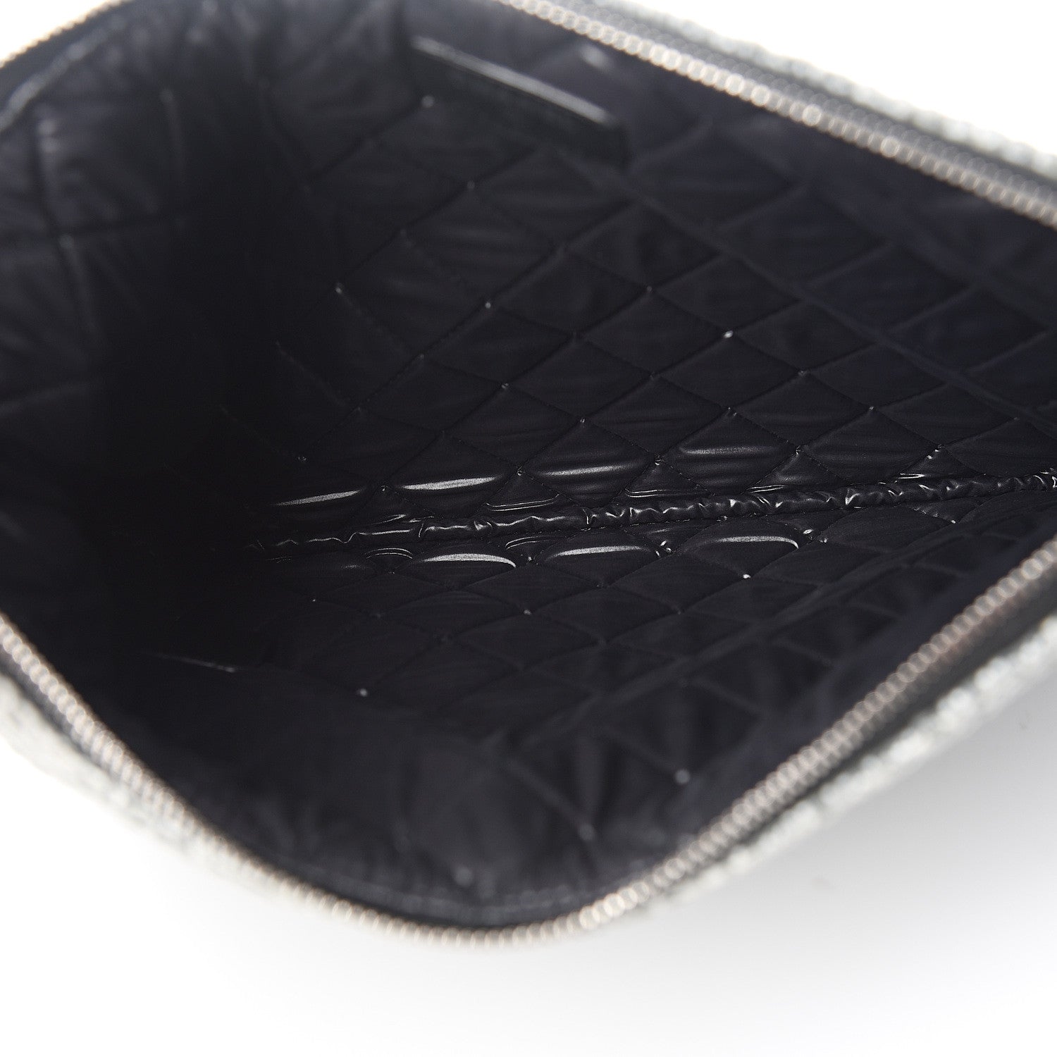 Chanel Tweed CC Medium Cosmetic Case Grey Black 4 of 7