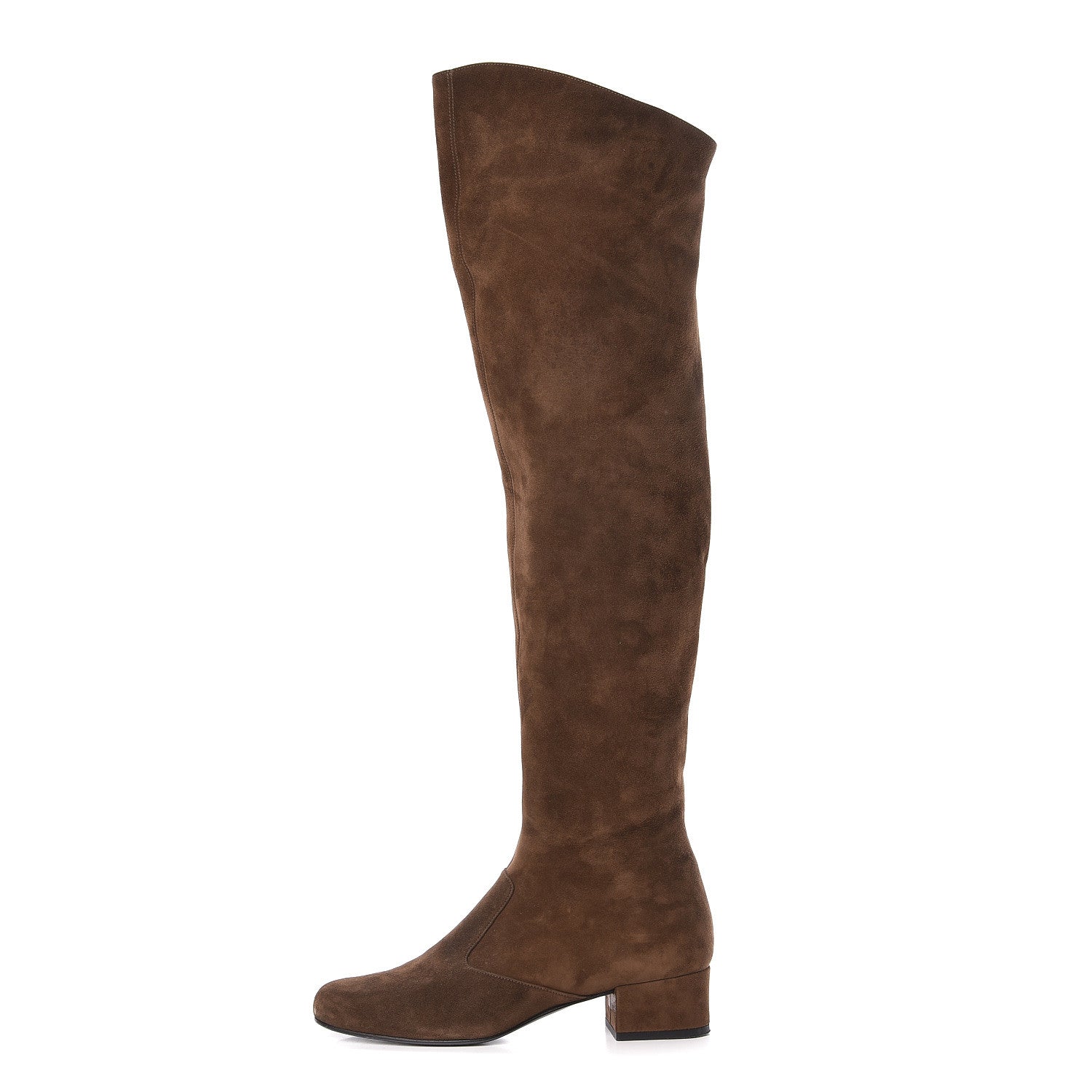 Saint Laurent Suede Babies 40 Over The Knee Boots 38 Brown 1 of 11