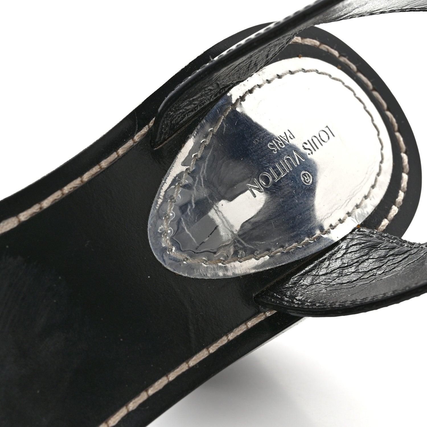 Louis Vuitton Calfskin Monogram Passenger Sandals 37.5 Black 10 of 10
