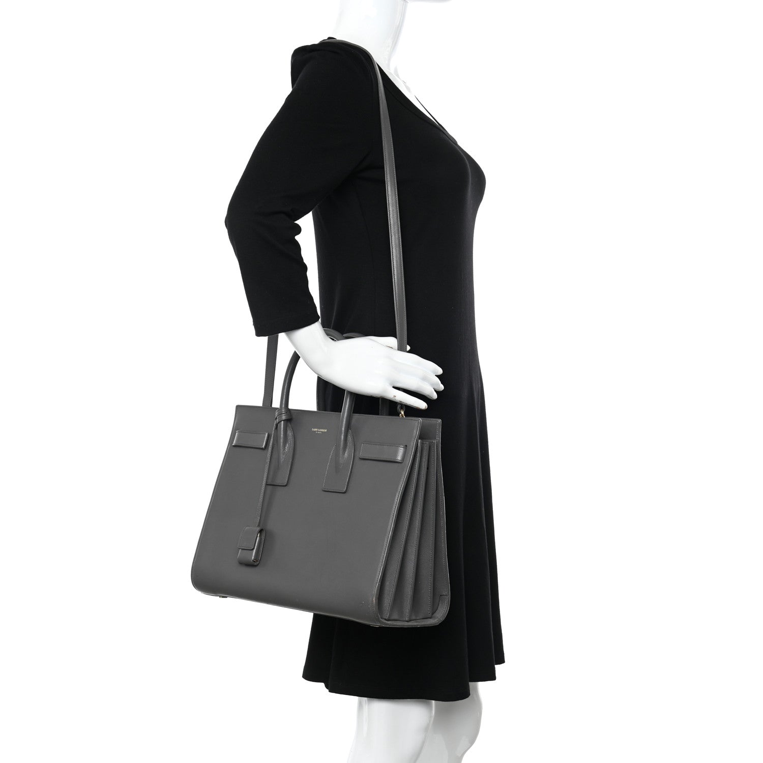 Saint Laurent Calfskin Small Sac De Jour Fog 2 of 12
