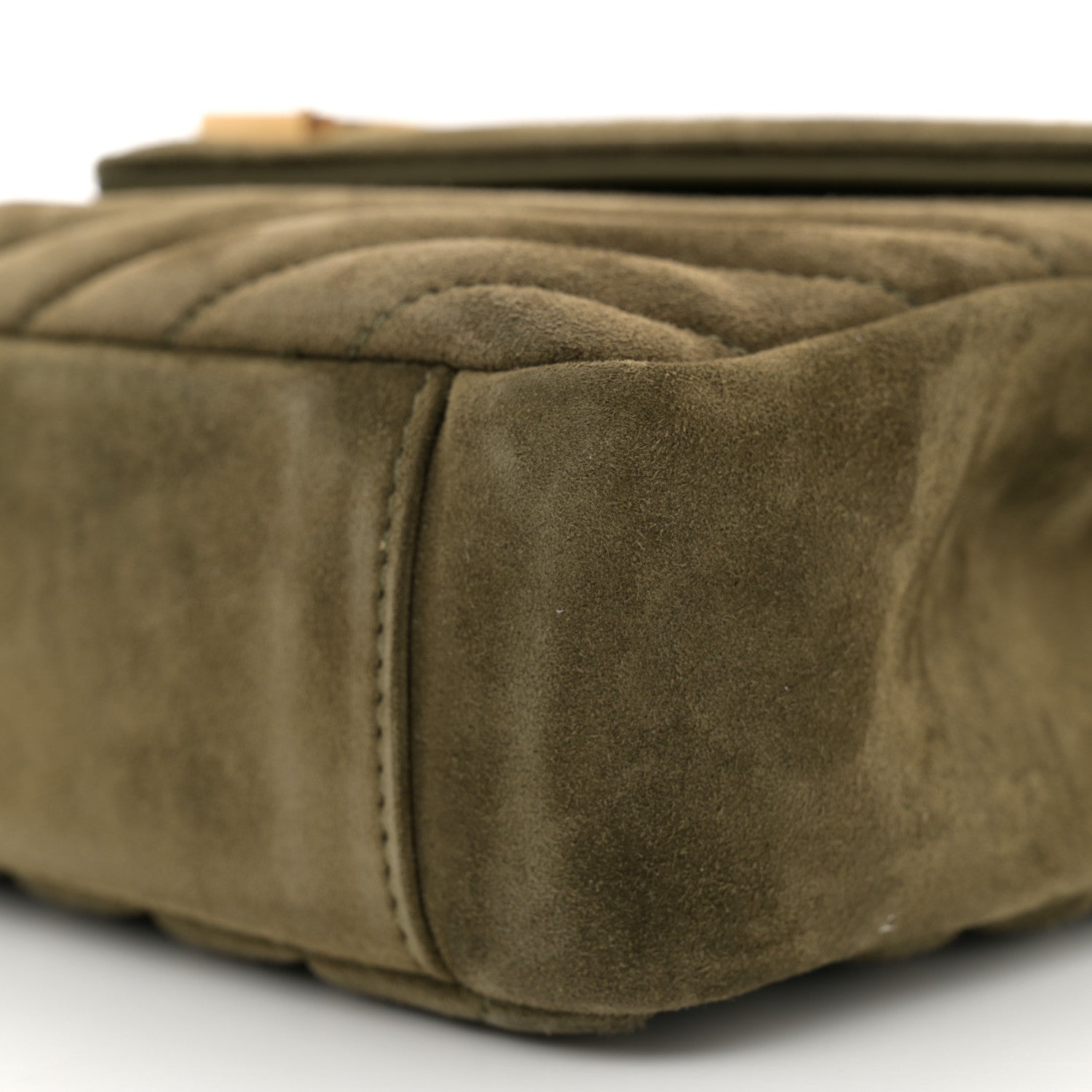 Saint Laurent Suede Matelasse Chevron Monogram Medium College Bag Loden Green 10 of 11