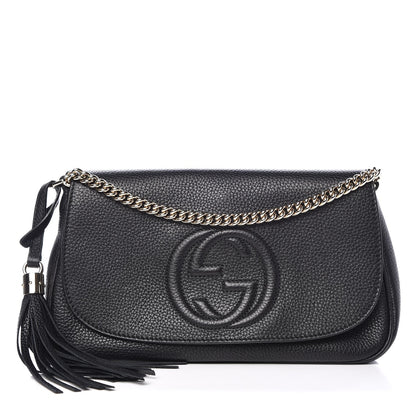 Gucci Pebbled Calfskin Medium Soho Flap Crossbody Black 1 of 7