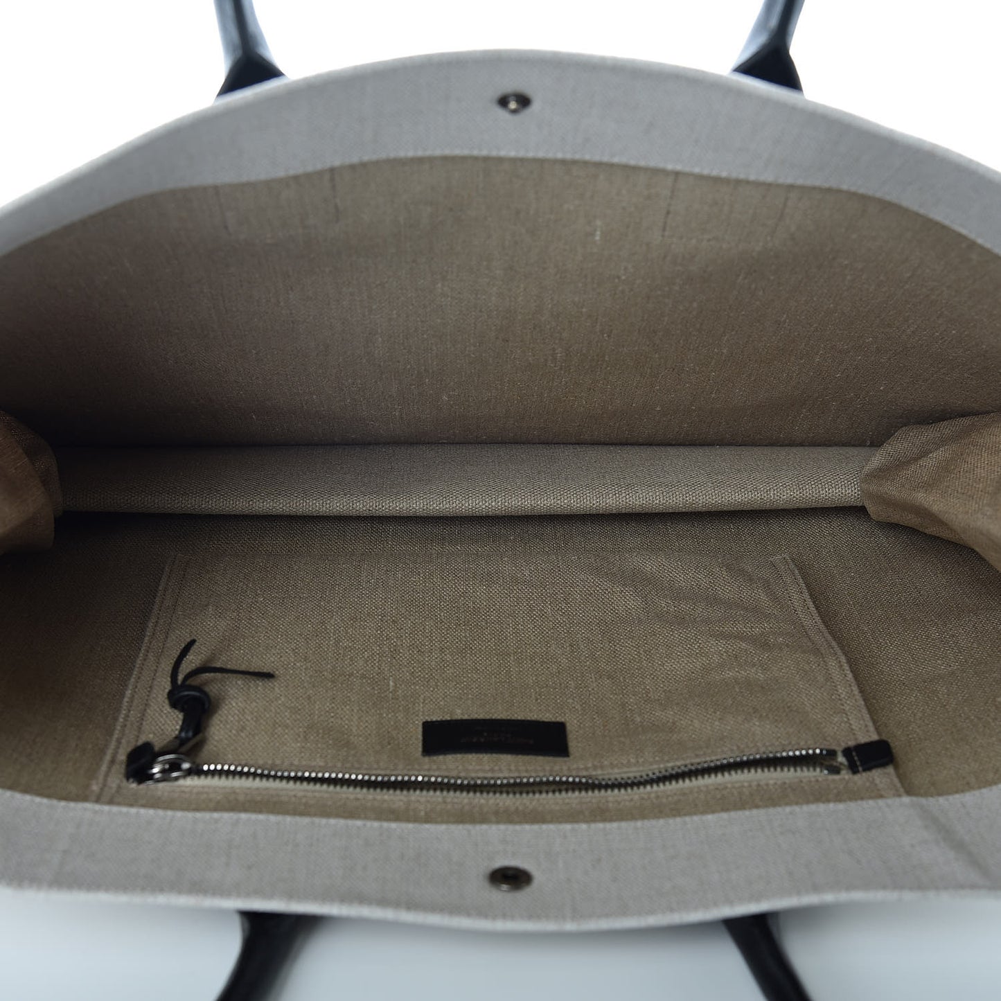 Linen Calfskin Rive Gauche Tote Optic White