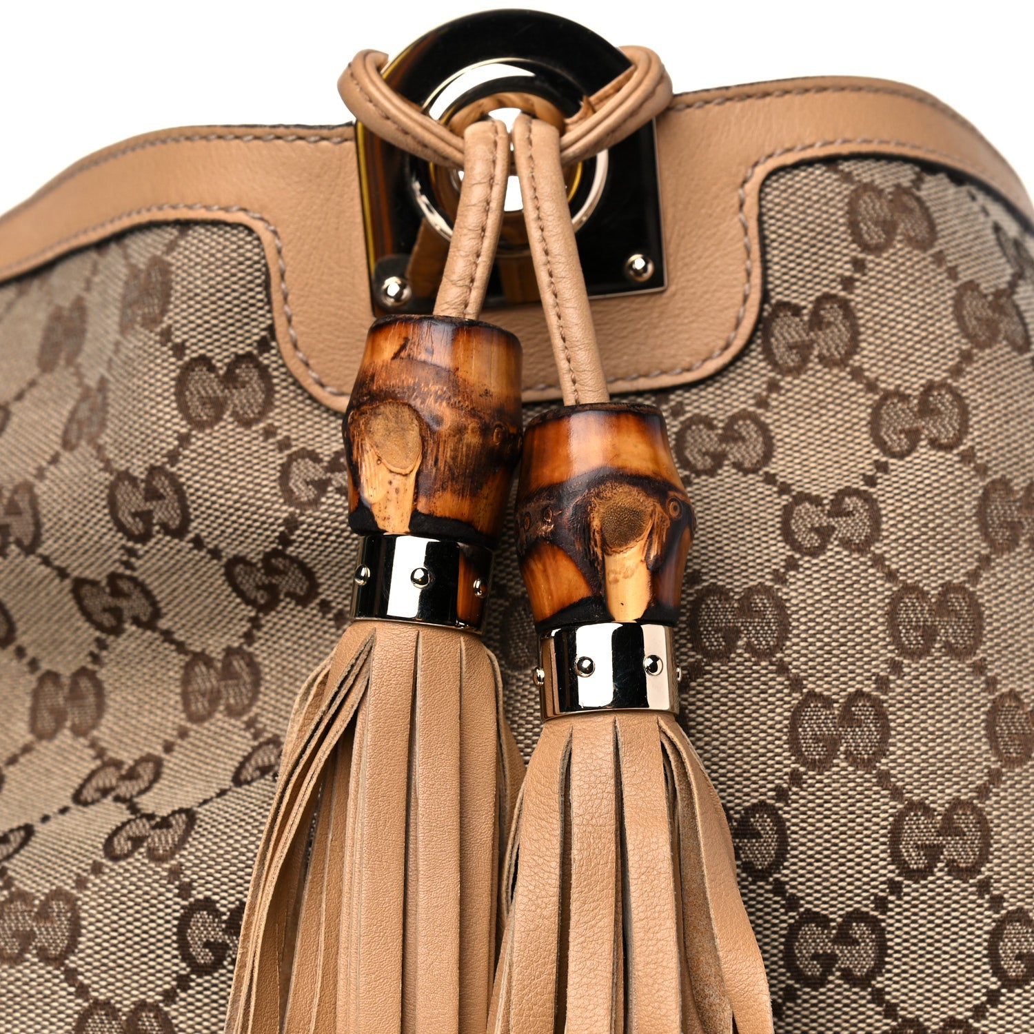 Gucci Monogram Medium Indy Top Handle Bag Light Brown 9 of 14