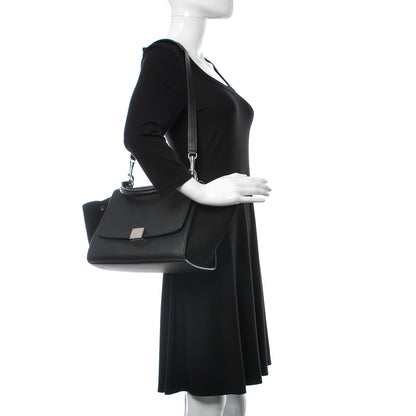 Celine Drummed Calfskin Suede Small Trapeze Black 2 of 13