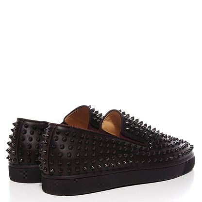 Christian Louboutin Mens Calfskin Spikes Roller Boat Flat 45 Cramoisi 4 of 7