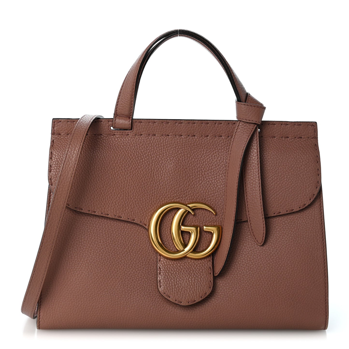 Calfskin Small GG Marmont Top Handle Bag Rosy Phard