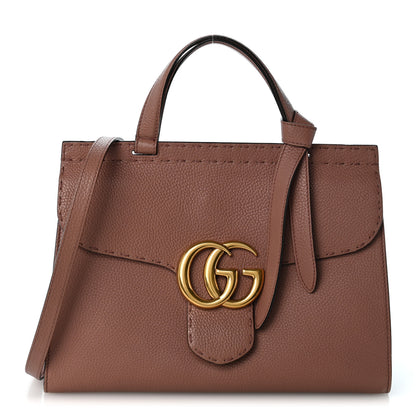 Gucci Calfskin Small GG Marmont Top Handle Bag Rosy Phard 1 of 14