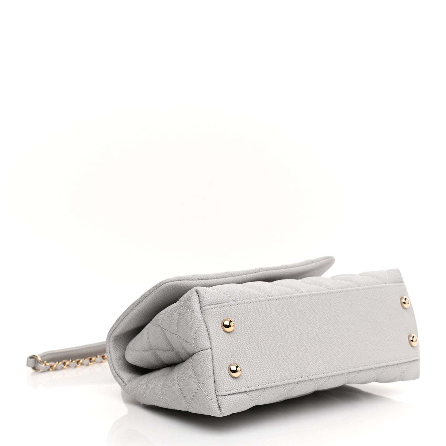 Chanel Caviar Quilted Mini Coco Handle Flap Light Grey 7 of 21