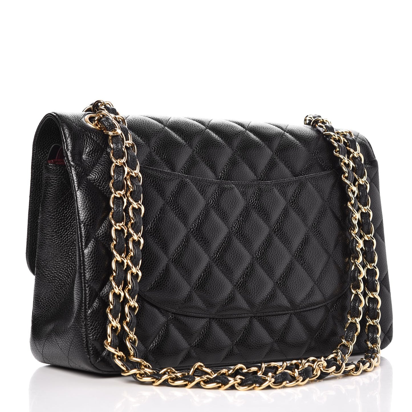 Caviar Quilted Jumbo Double Flap Black