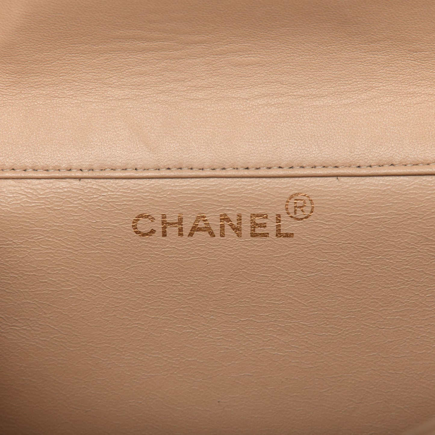 Lambskin Quilted Medium Double Sided Flap Beige