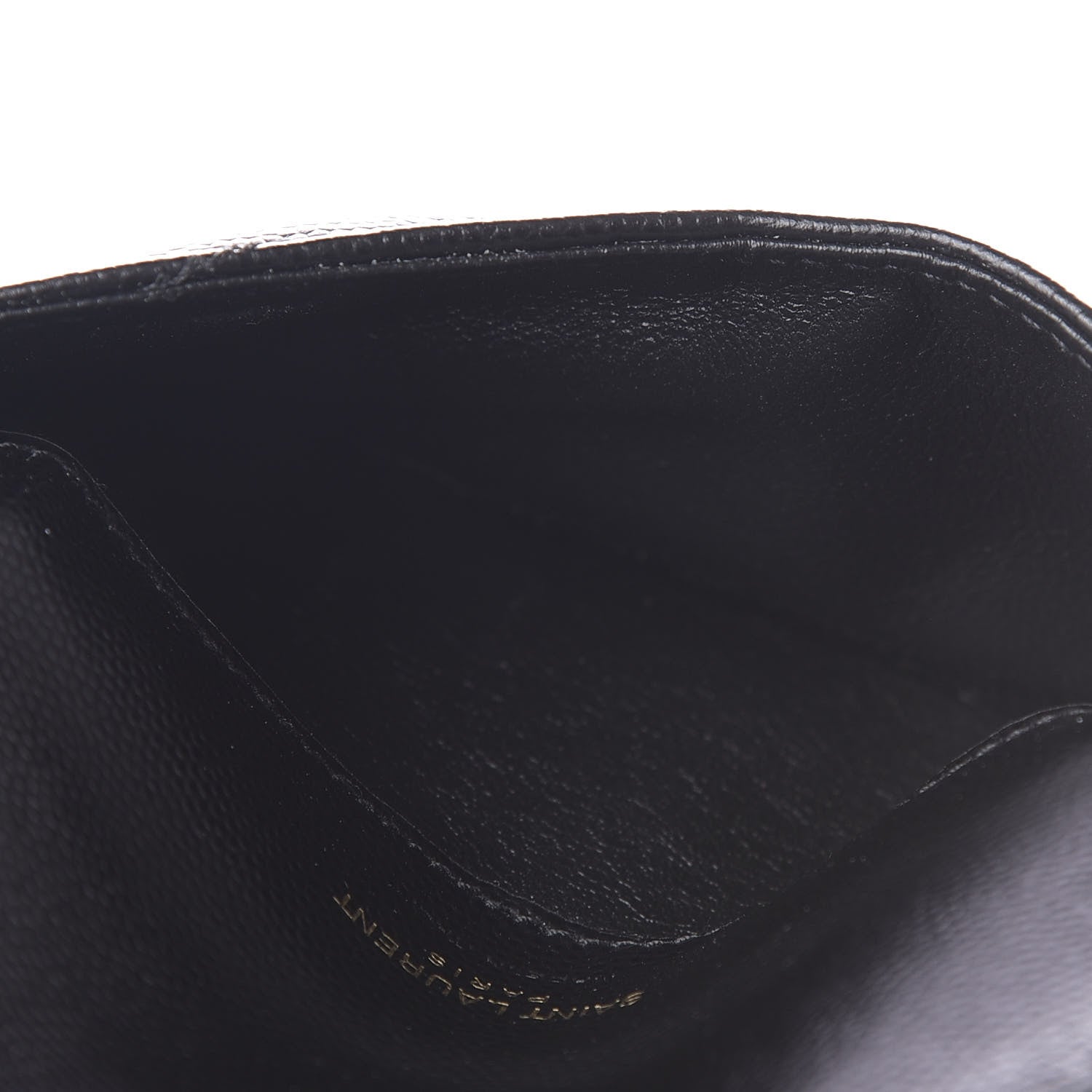Saint Laurent Grain De Poudre Matelasse Chevron Monogram Compact Wallet Black 5 of 7