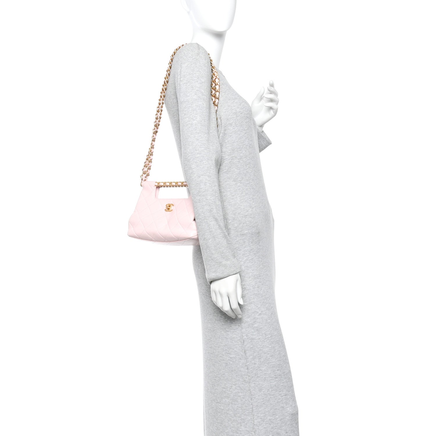 Chanel Shiny Lambskin Small Shopping Bag Light Pink 2 of 11