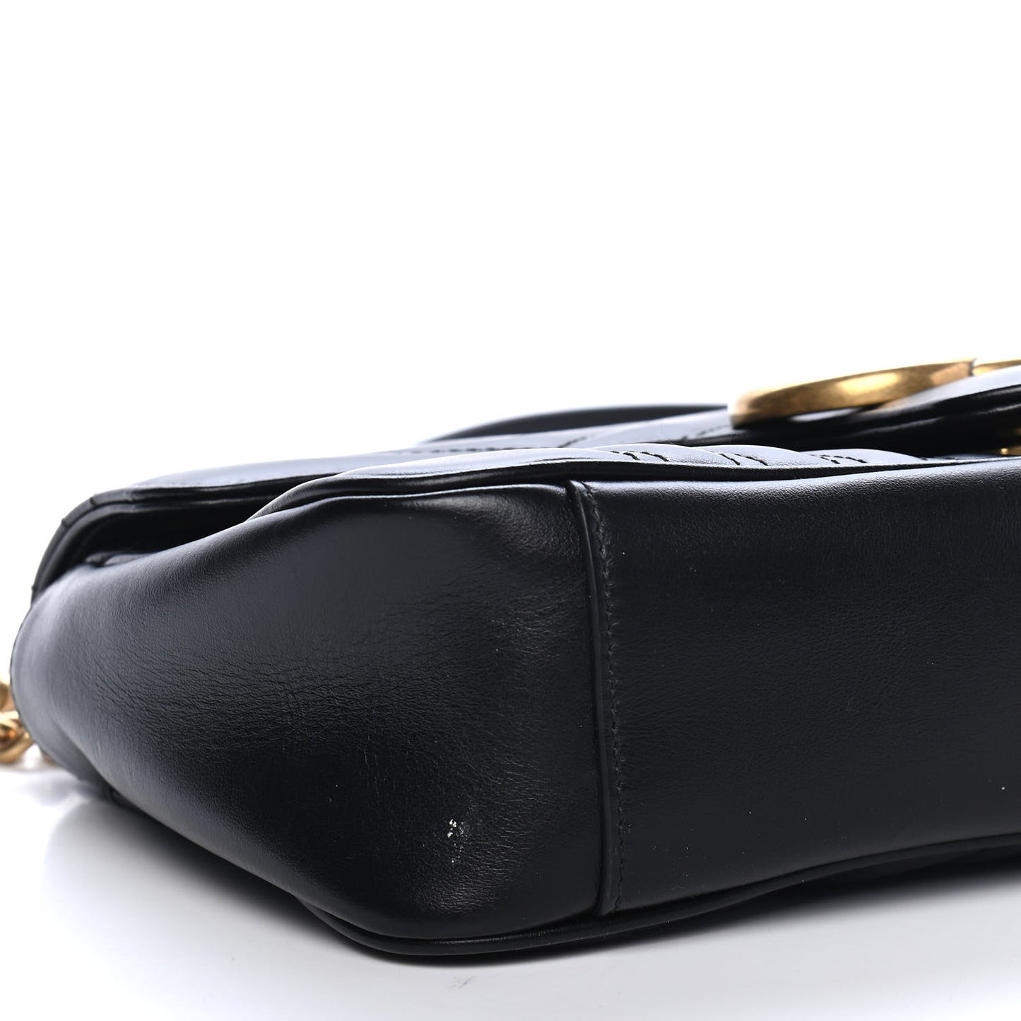 Calfskin Matelasse Small GG Marmont Shoulder Bag Black