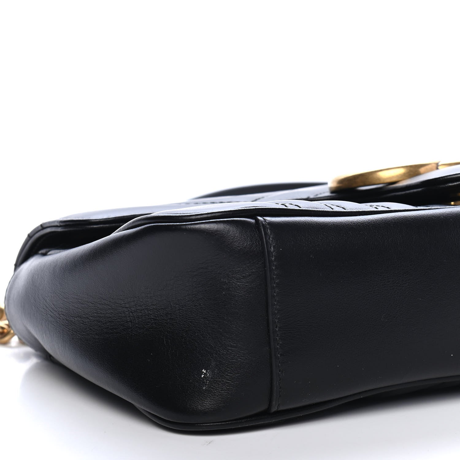 Gucci Calfskin Matelasse Small GG Marmont Shoulder Bag Black 8 of 10