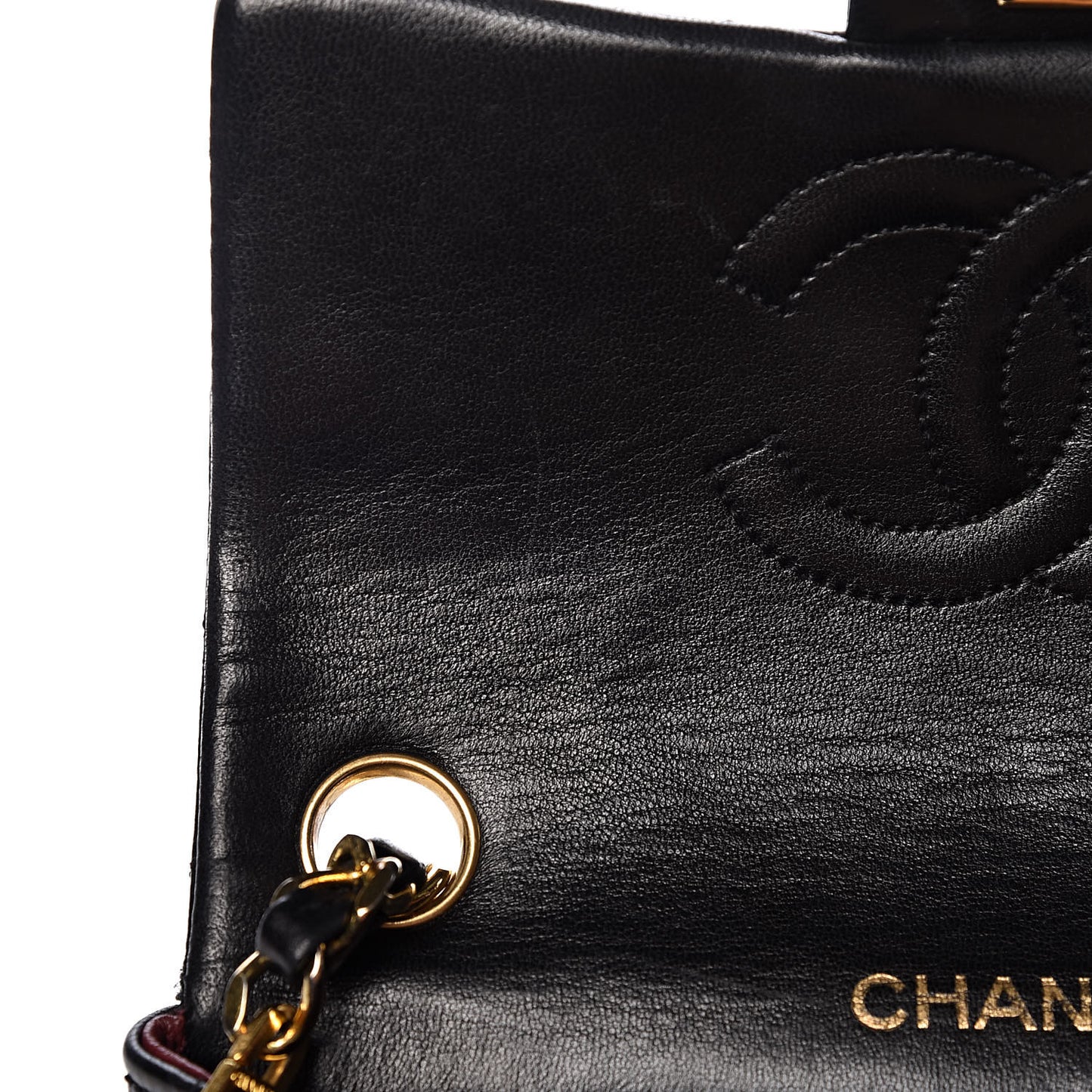 Lambskin Quilted Mini Square Flap Black