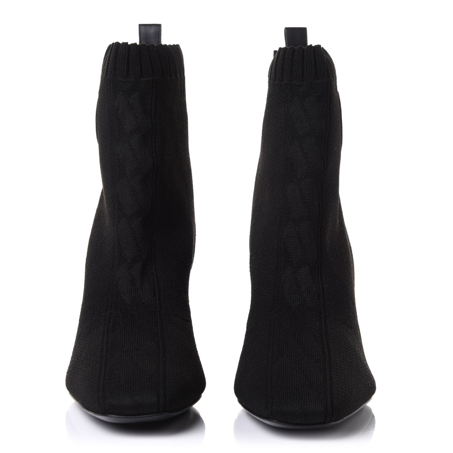 Knit Calfskin Volver Ankle Boots 37.5 Black