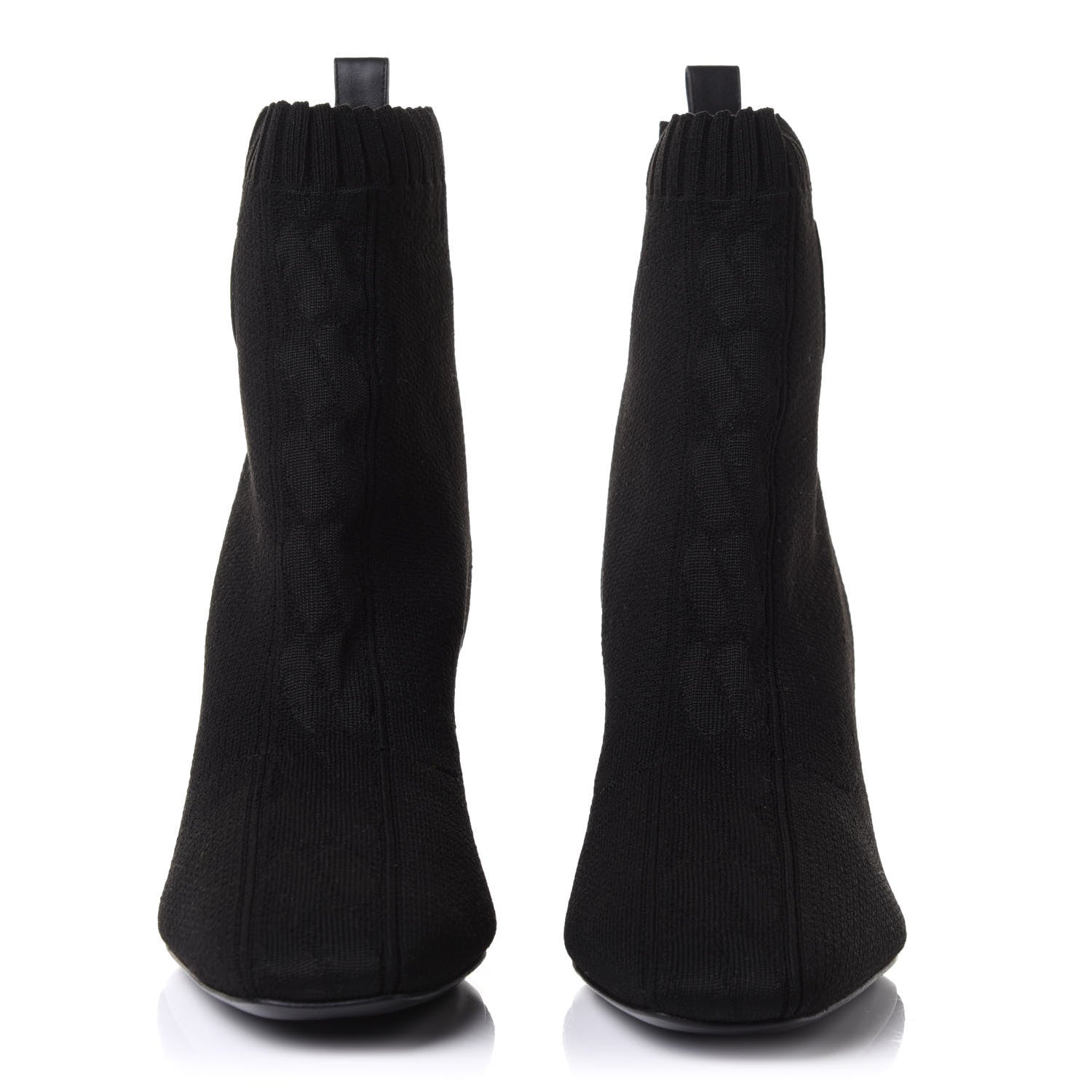 Hermes Knit Calfskin Volver Ankle Boots 37.5 Black 2 of 9