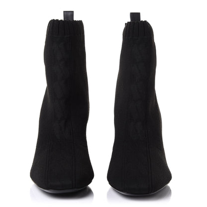Hermes Knit Calfskin Volver Ankle Boots 37.5 Black 2 of 9