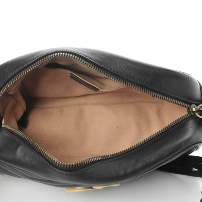Gucci Calfskin Matelasse Small GG Marmont Chain Shoulder Bag Black 4 of 8