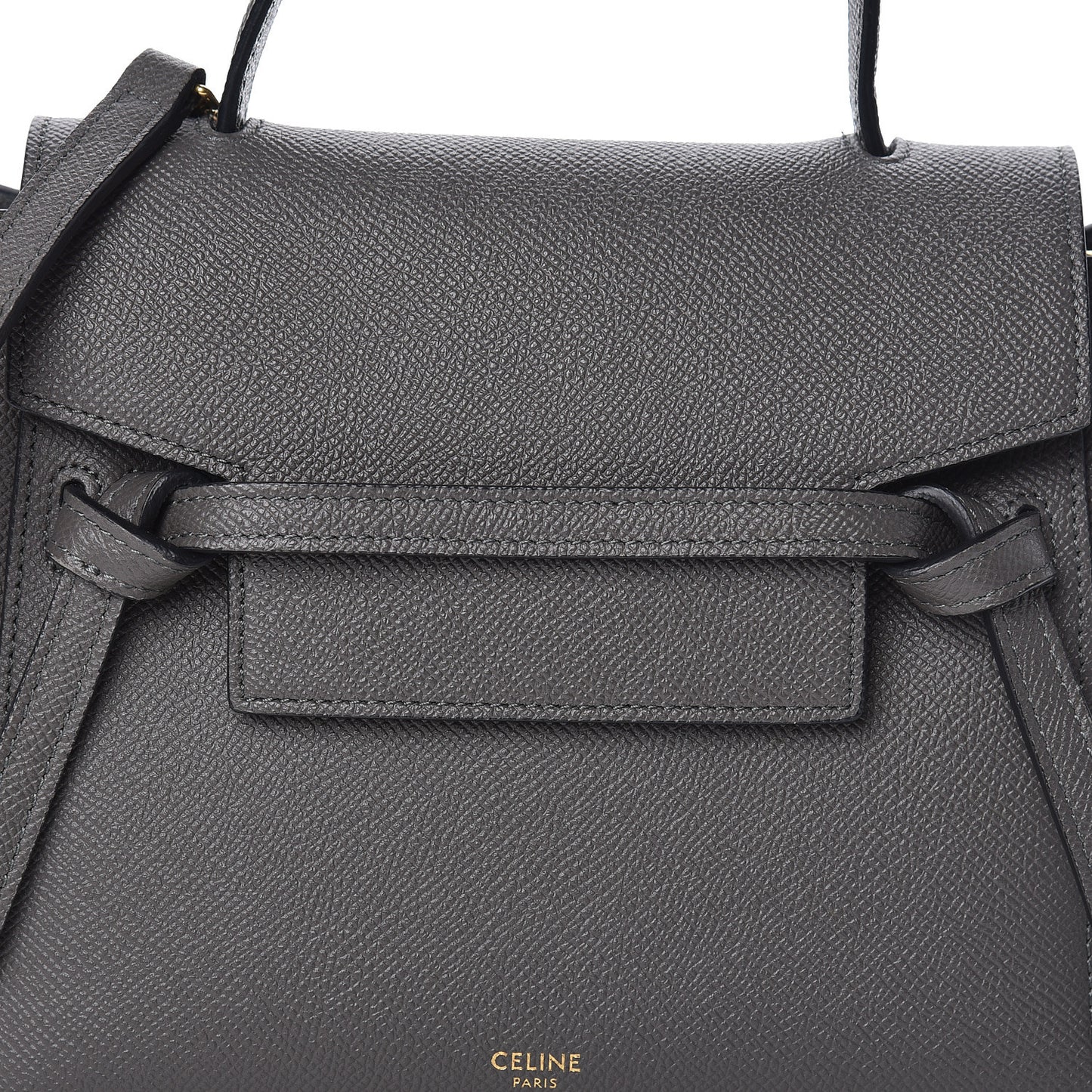 Grained Calfskin Nano Belt Bag Grey