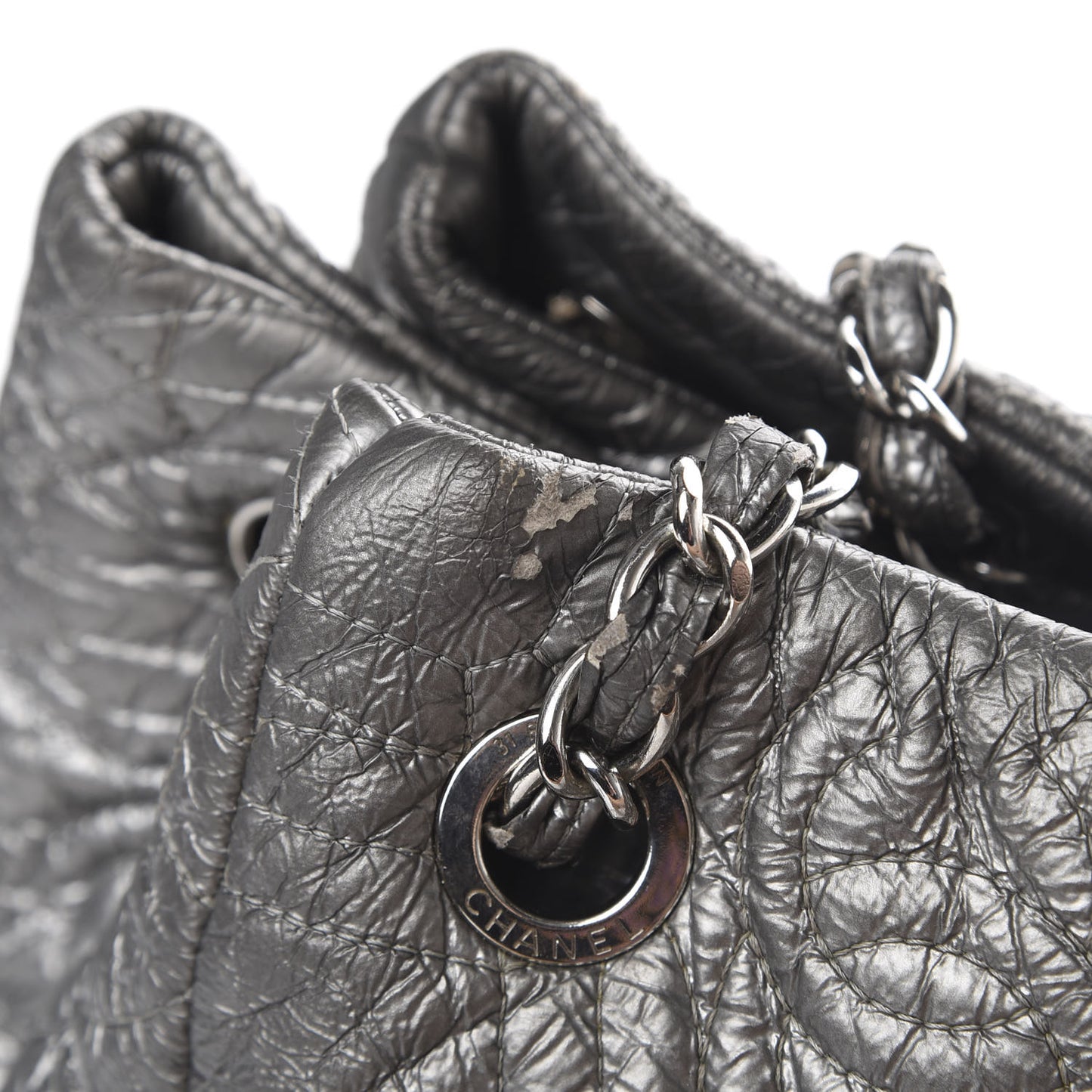 Vinyl Graphic Edge Tote Silver