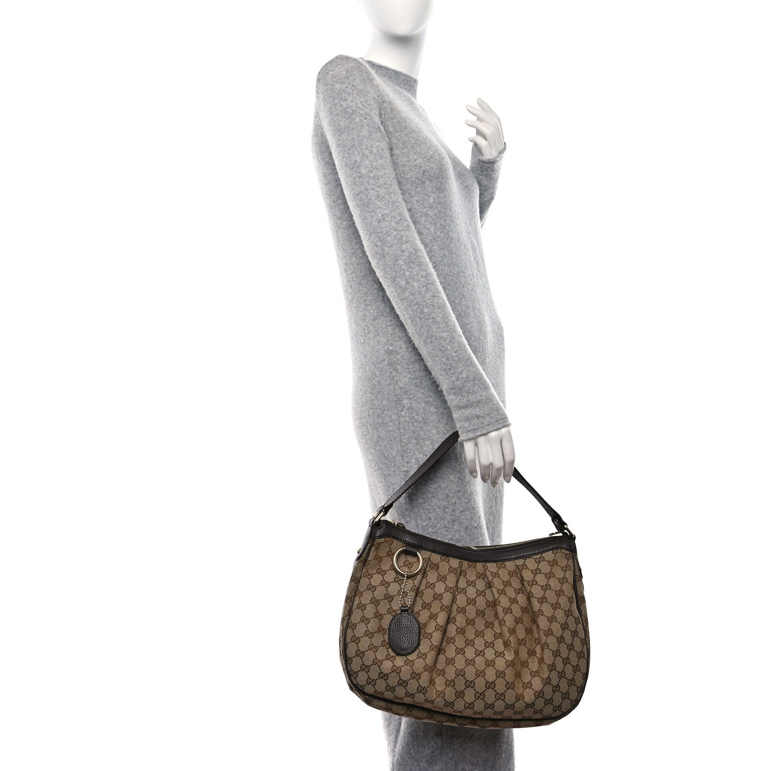 Gucci Monogram Medium Sukey Hobo Dark Brown 2 of 9