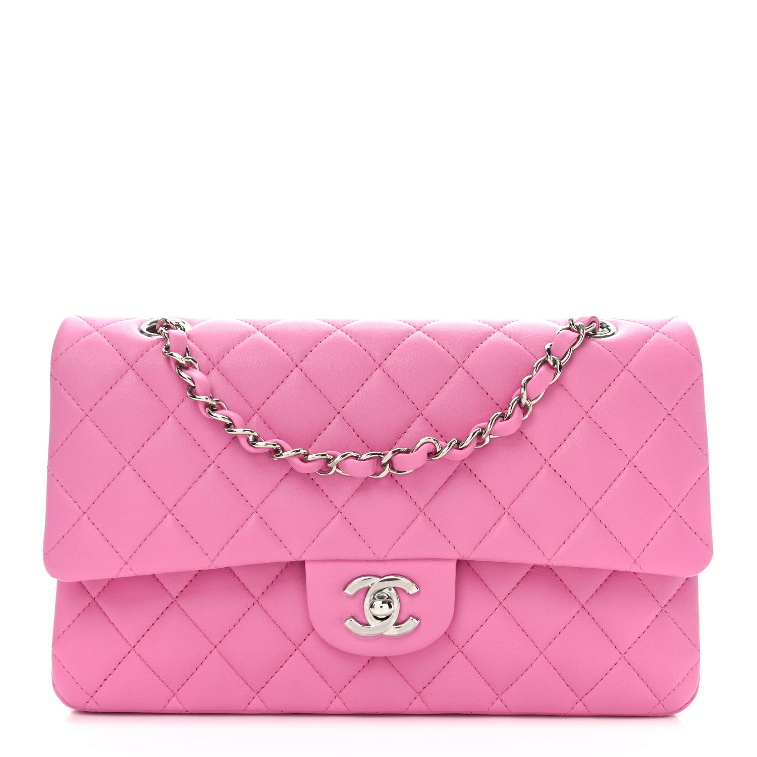 Chanel Lambskin Quilted Medium Double Flap Pink 1 of 11