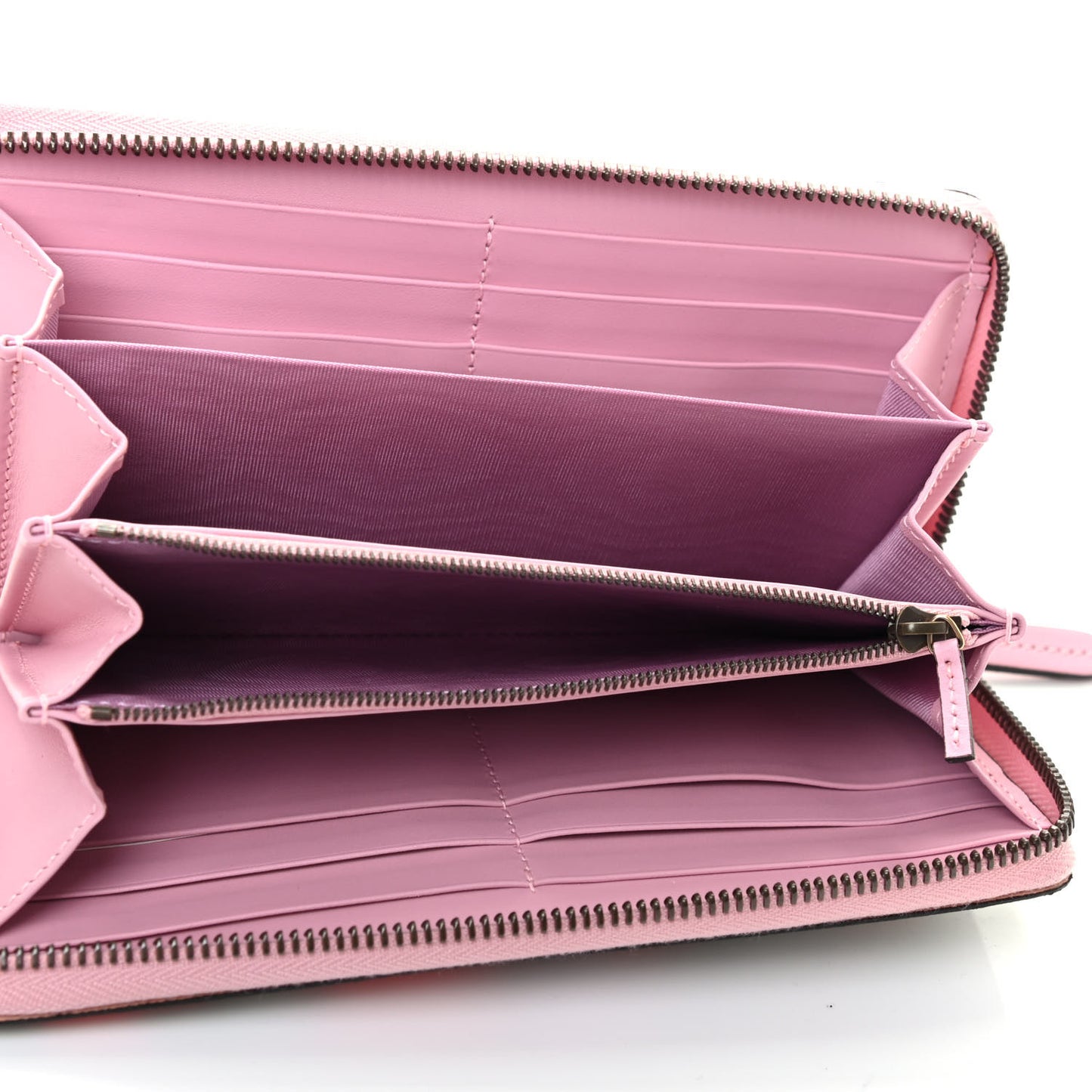 GG Supreme Monogram Strawberry Zip Around Wallet Light Pink