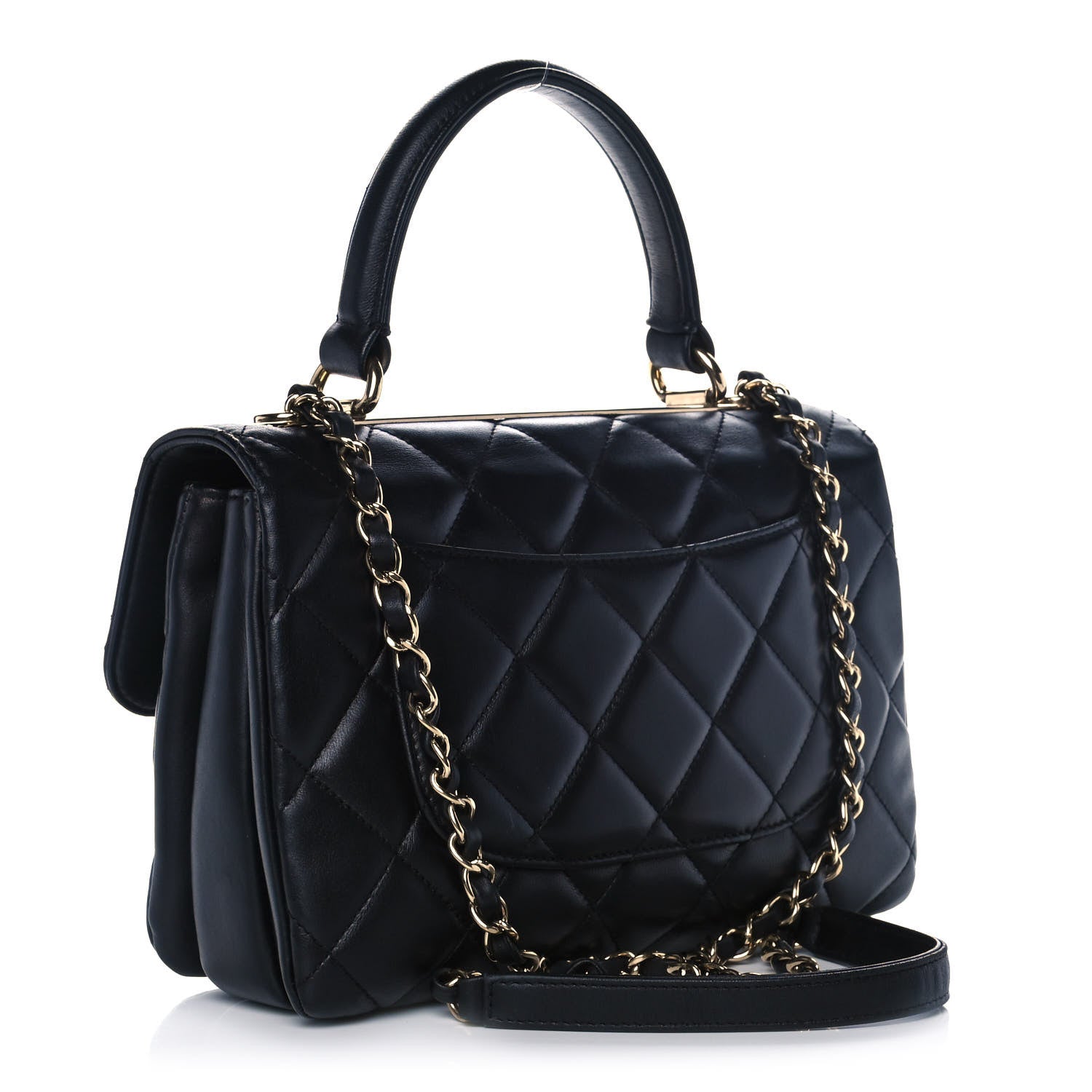 Chanel Lambskin Quilted Small Trendy CC Dual Handle Flap Bag Black 3 of 12