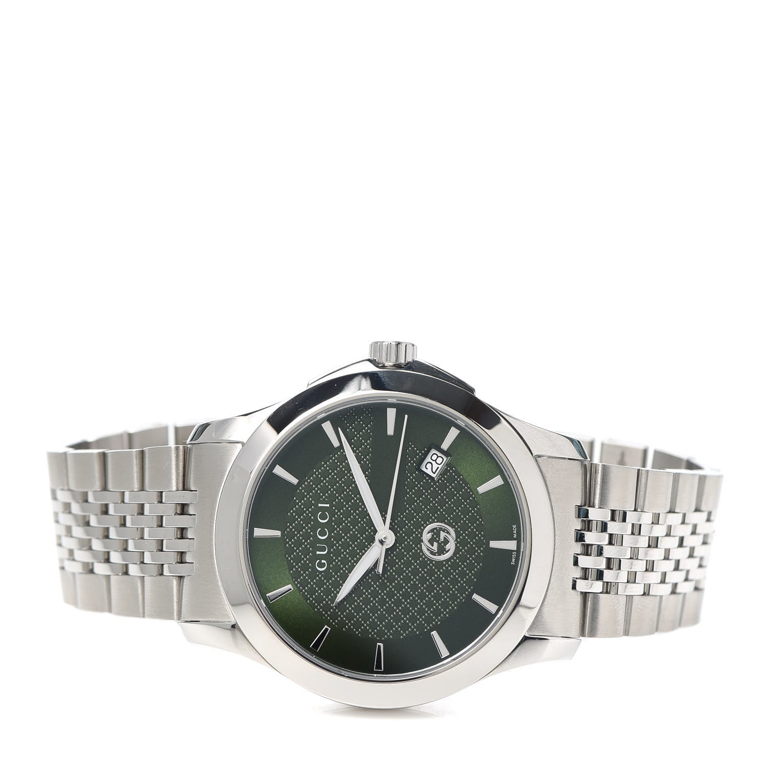 Gucci Stainless Steel 38mm G-Timeless Quartz Watch Green 2 of 7