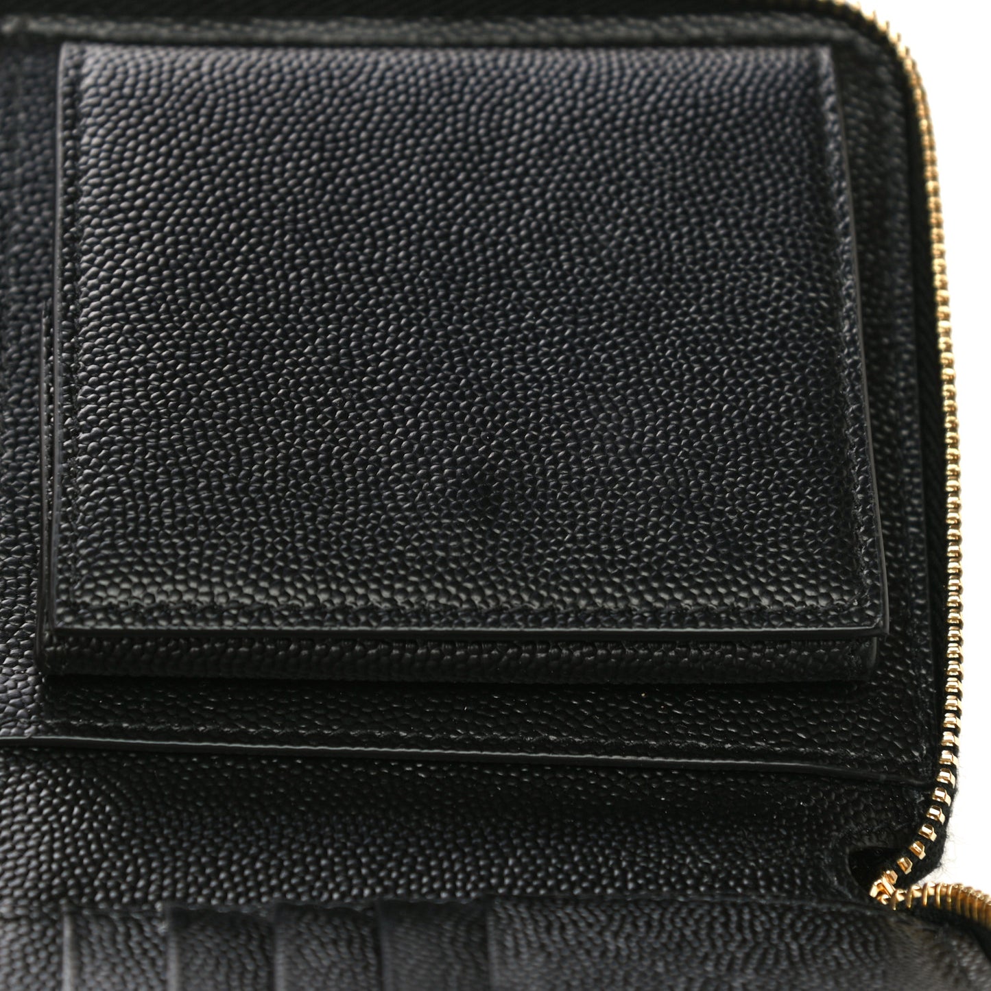 Grain De Poudre Matelasse Chevron Monogram Compact Zip Around Wallet Black