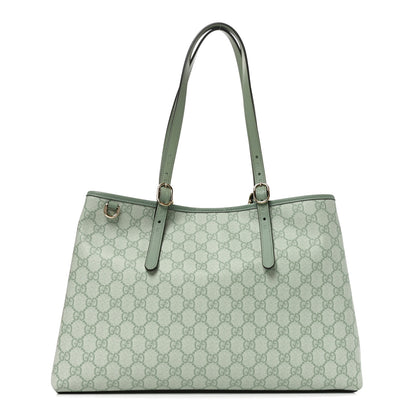 Gucci GG Supreme Monogram Emblem Large Tote Bag Sage Green 1 of 9