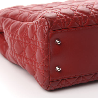 Christian Dior Lambskin Cannage Large Dior Soft Shopping Tote Red 6 of 10