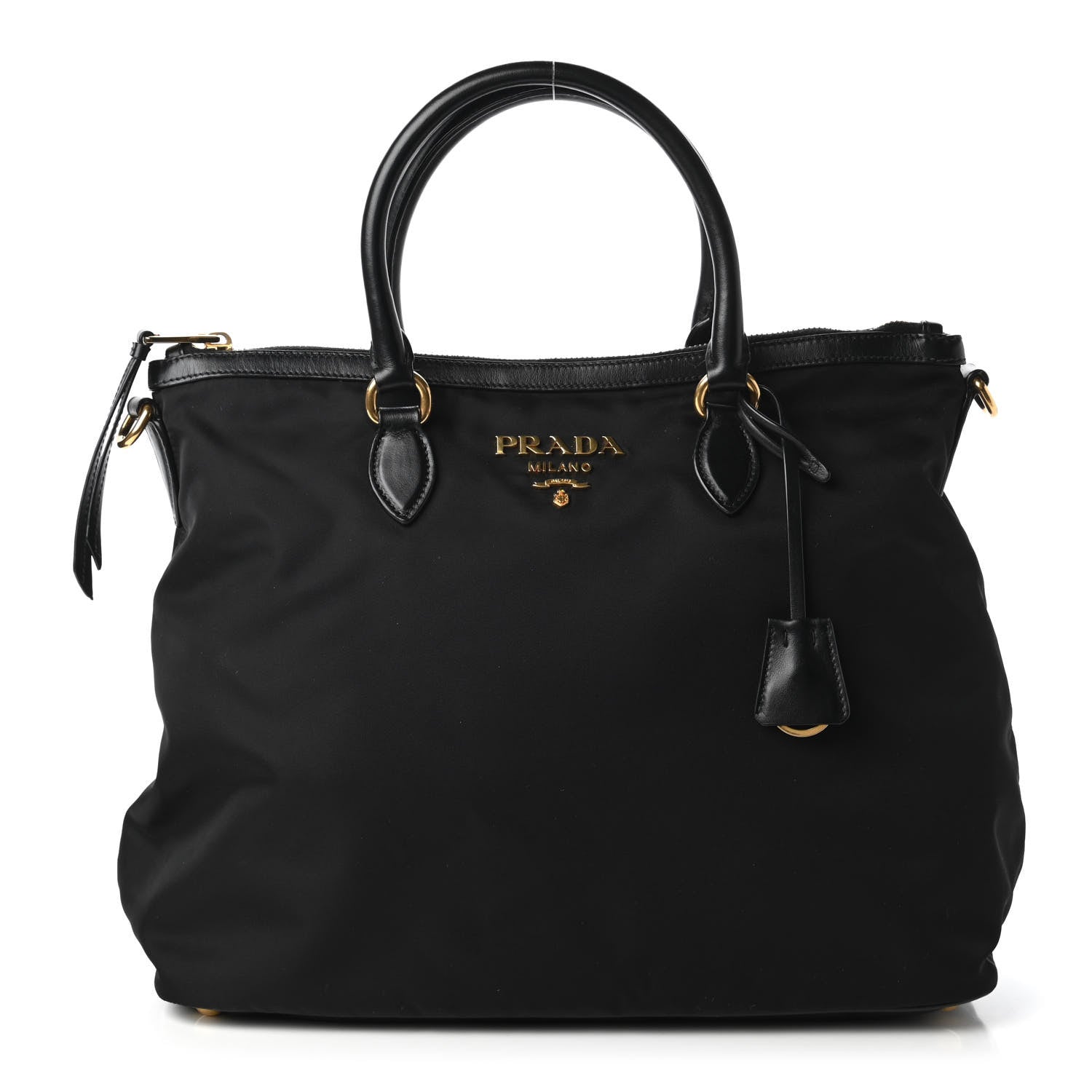 Prada Tessuto Nylon Soft Calf Tote Black 1 of 10