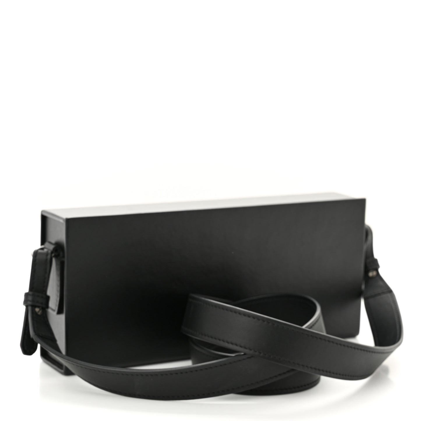 Vitello Grace Light Logo Horizontal Box Crossbody Bag Black