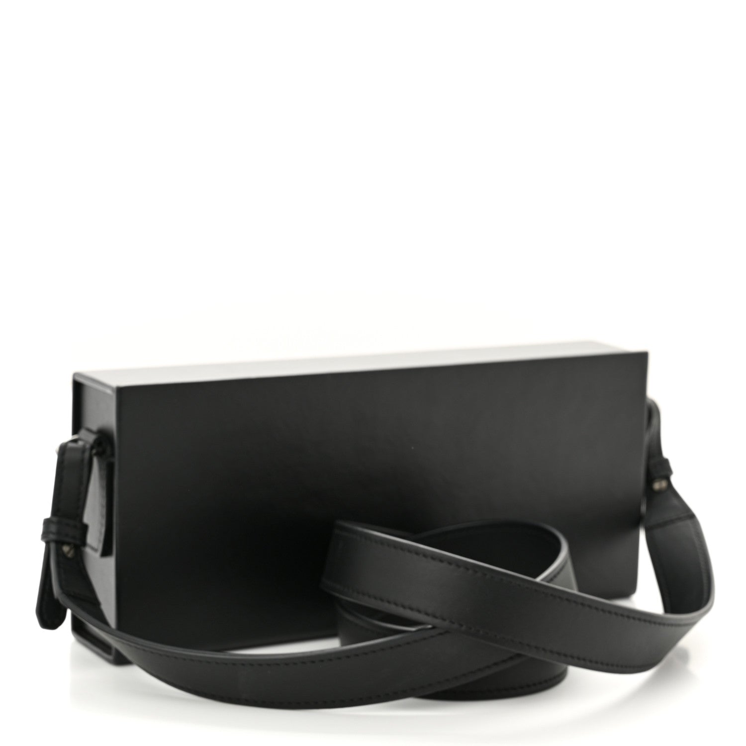 Fendi Vitello Grace Light Logo Horizontal Box Crossbody Bag Black 3 of 11