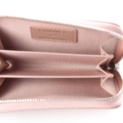 Chanel Goatskin Camellia Embossed Zip Coin Purse Light Pink 5 of 8