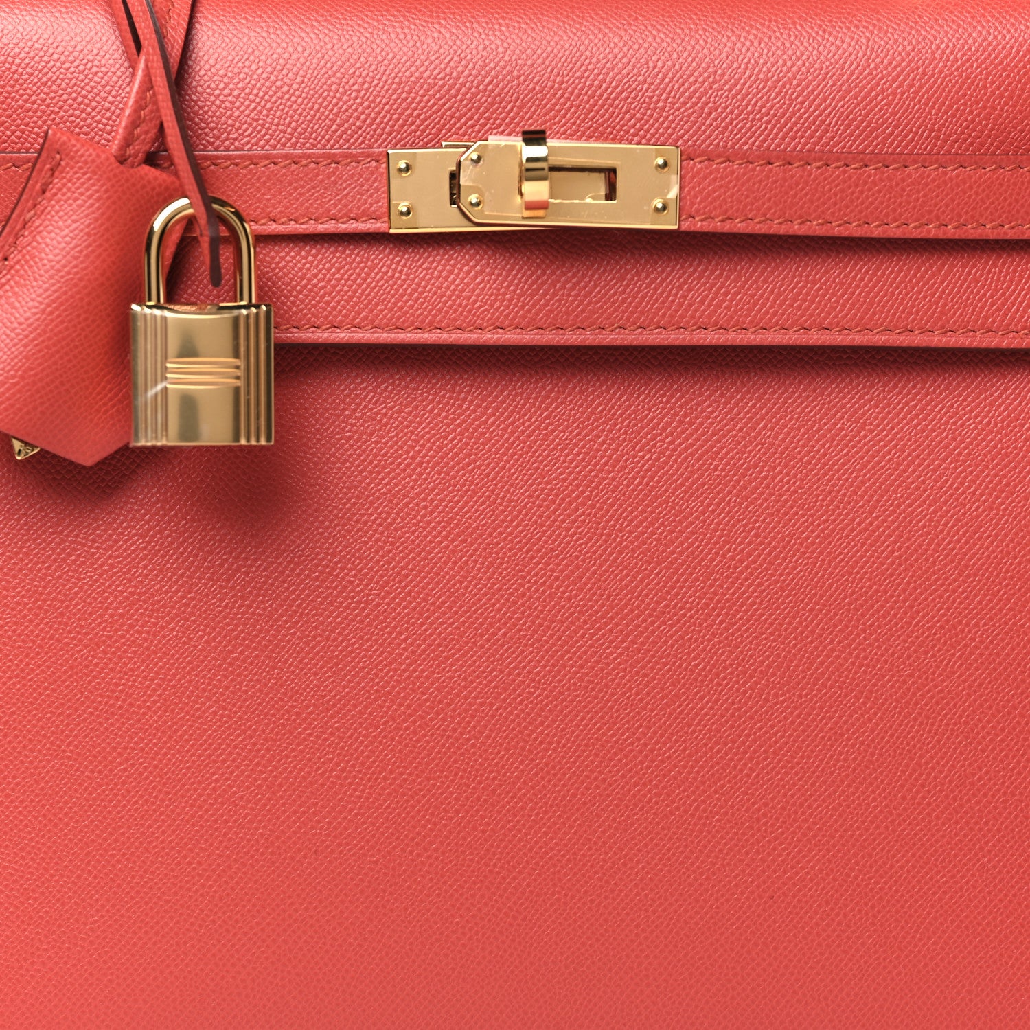 Hermes Madame Calfskin Kelly Sellier 25 Capucine Sanguine 8 of 10