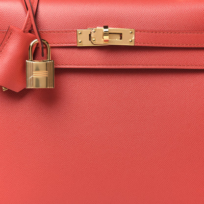 Hermes Madame Calfskin Kelly Sellier 25 Capucine Sanguine 8 of 10